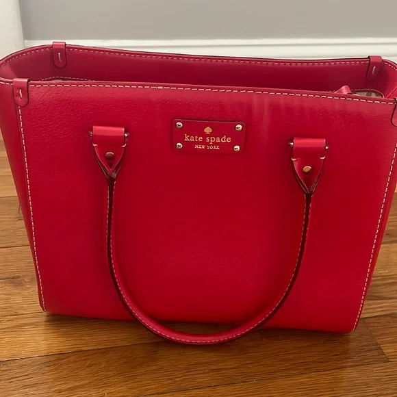 Kate Spade New York Red Leather Top Handle Bag with Dust Bag s-l400.jpg main image 2